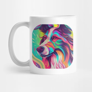 Happy Colorful Abstract Borzoi Mug